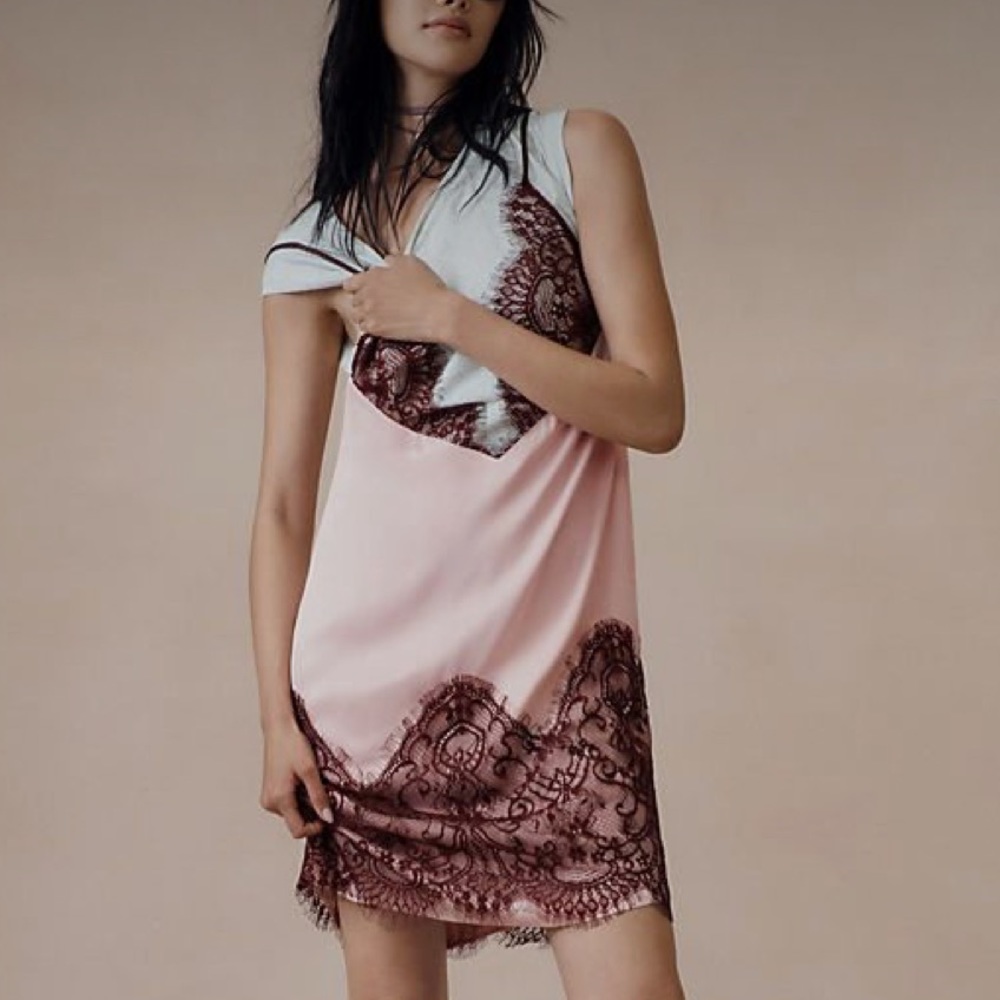 {Anthropologie} Maeve Lace T-Shirt Slip Dress